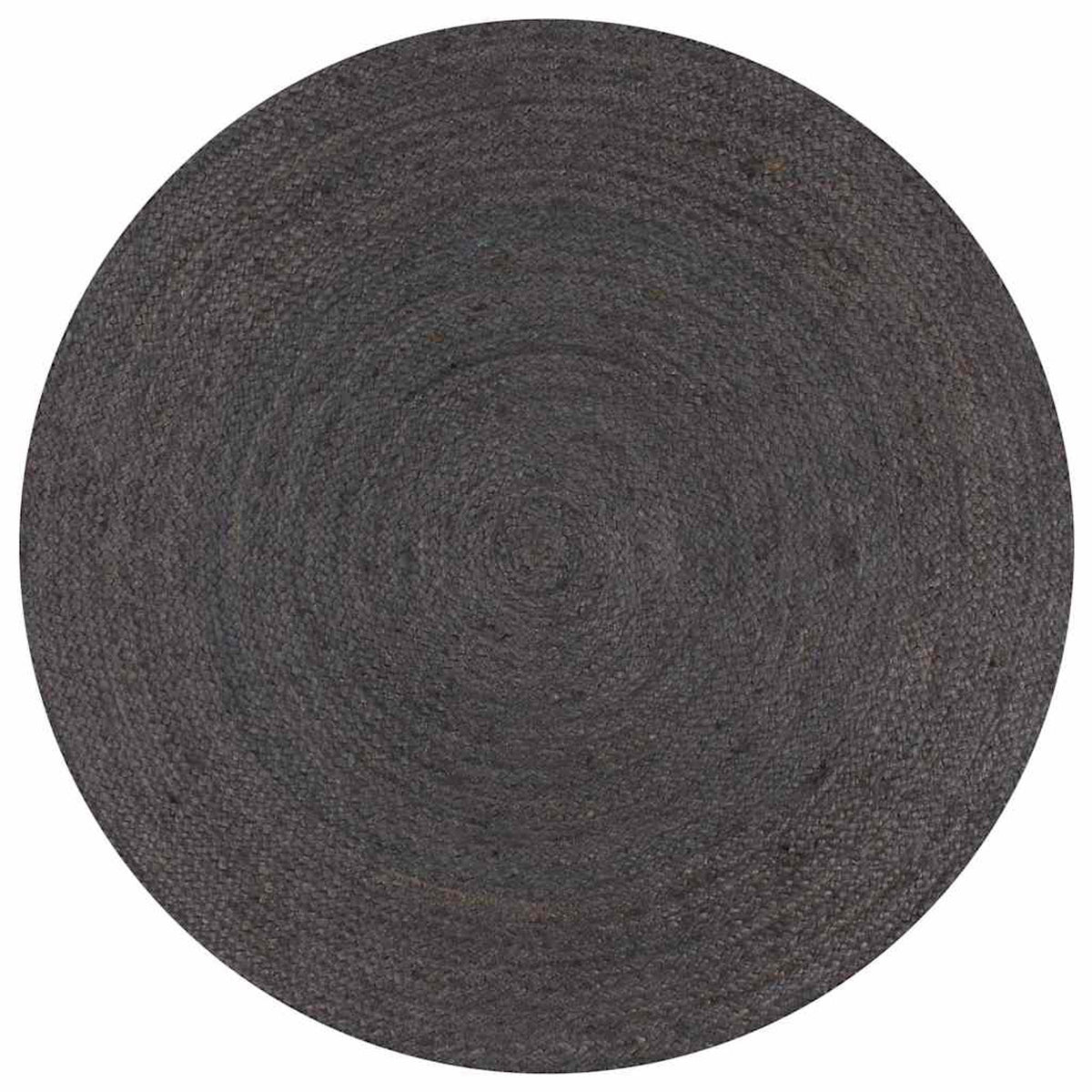 Rug Braided Jute Dark Grey 120 x 120 cm Floor Mat Home Decor Floor Covering