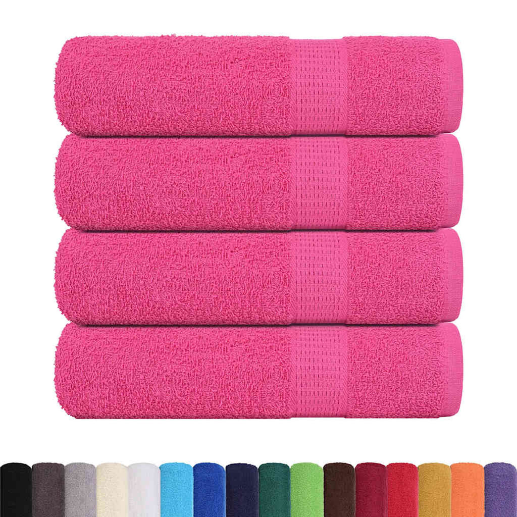 Towel Cotton Pink 140 x 70 cm Bathroom Bath Linen Home Towels 4 pcs Shower