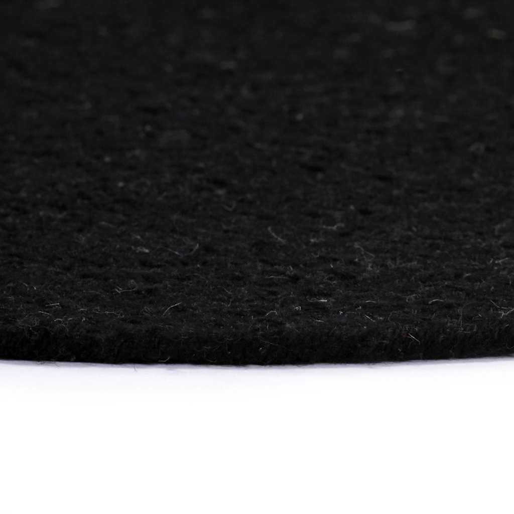 Placemats Plain Round Cotton Black Floor Mat Home Non Slip Placemat 6 pcs