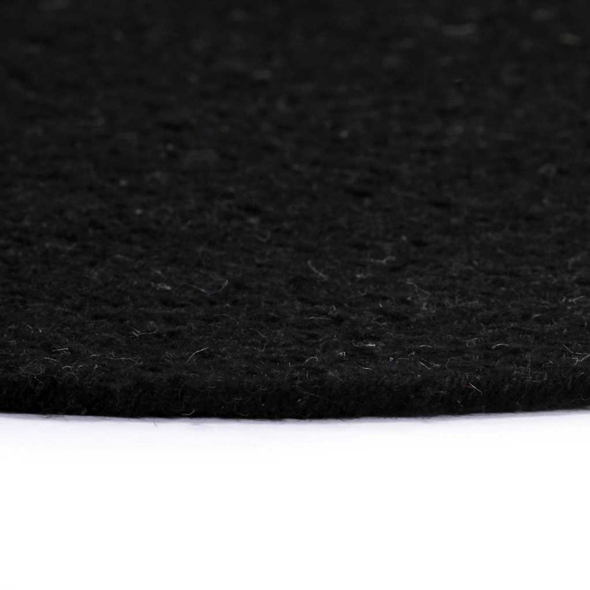 Placemats Plain Round Cotton Black Floor Mat Home Non Slip Placemat 6 pcs
