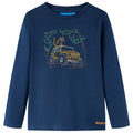 Kids T-Shirt Cotton Navy Blue 92 Children's Top Kids Clothing Kids Wear Long
