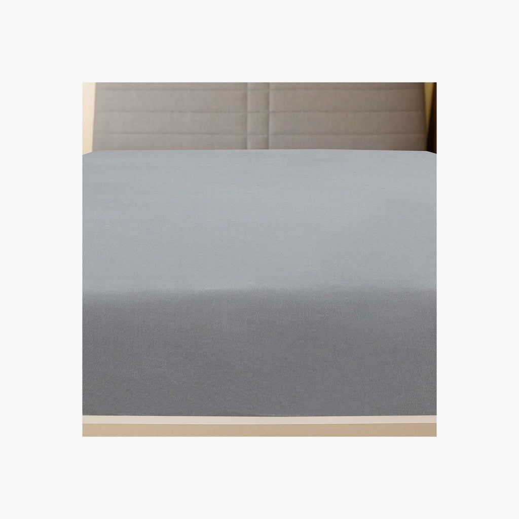 Jersey Fitted Sheets Cotton Grey 200 x 180 cm Bedroom Furniture Bedstead 2 pcs