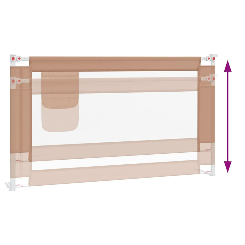 Toddler Safety Bed Rail Fabric (100% Polyester) Taupe 140 x 25 x 95 cm