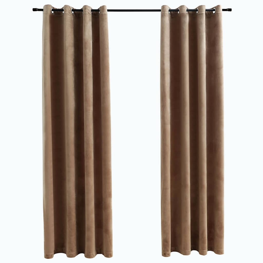 Blackout Curtain Velvet Beige 140 x 225 cm Window Dressing Home Furnishings