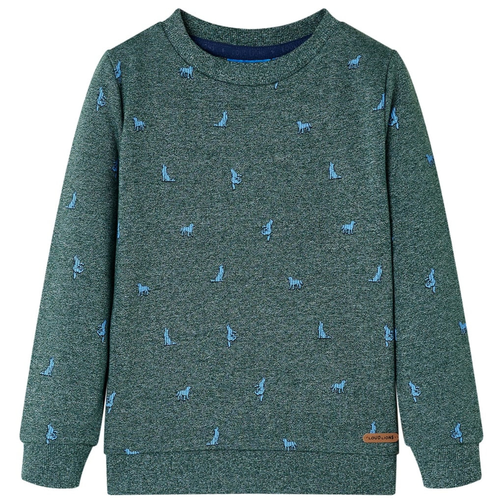 Sweatshirt Cotton Dark Green Melange 104 Kids Clothing Children's Top Kids