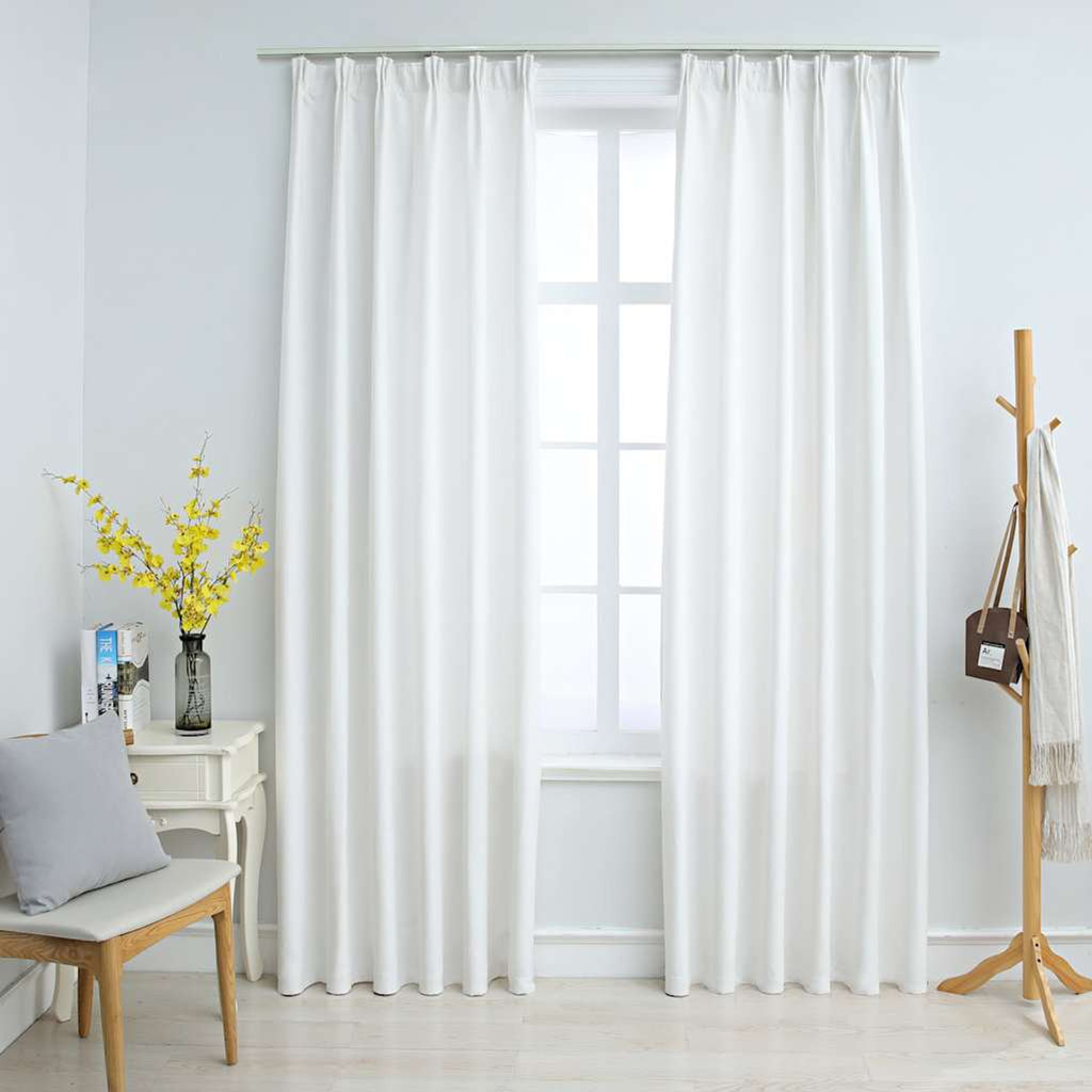 Blackout Curtain Polyester Off White 140 x 175 cm Window Dressing Variant 2