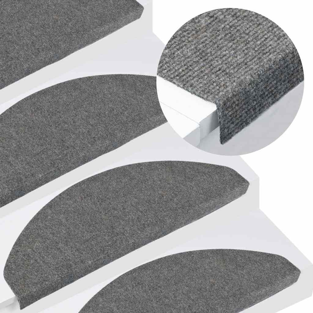 Stair Mats Self-Adhesive Needle Felt Fabric (95%Pes Grey 65 x 22.5 x 3.5 cm