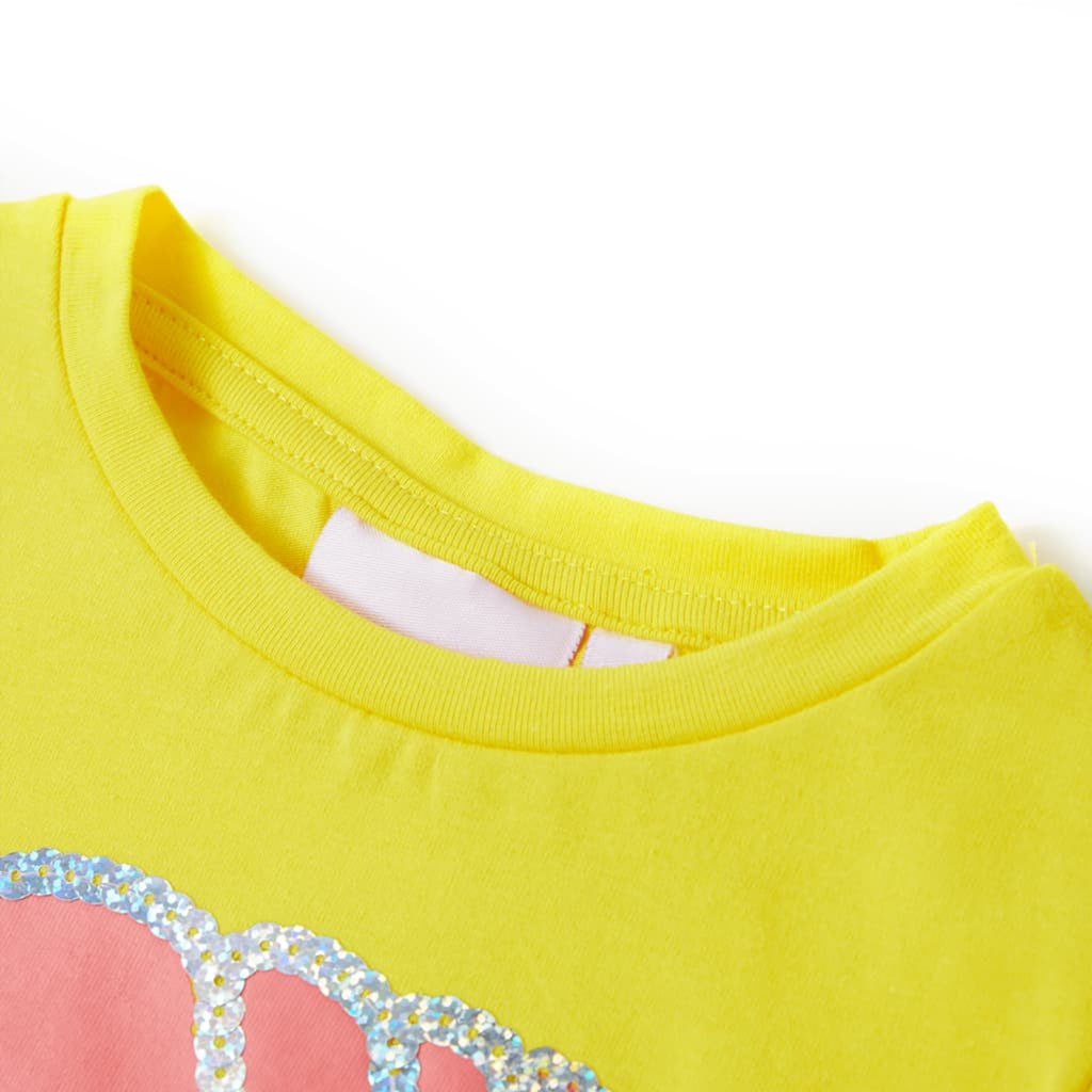 Kids T-Shirt Cotton Yellow 116 Children's Top Kids Clothing Kids Wear Kids'