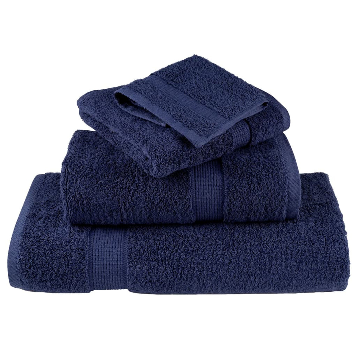 Towel Cotton Navy Blue 200 x 100 cm Bathroom Bath Linen Home Towels Variant 2