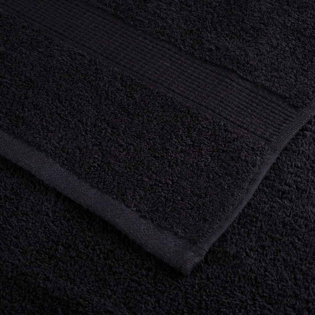Towel Cotton Black 30 x 30 cm Bathroom Bath Linen Home Towels 10 pcs Variant 2