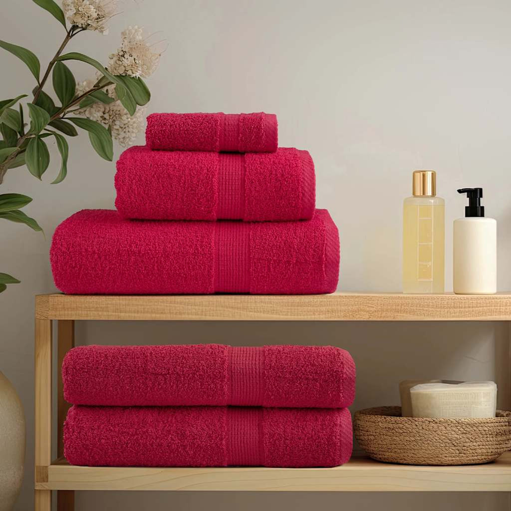Towel Cotton Red 200 x 80 cm Bathroom Bath Linen Home Towels 10 pcs Variant 2