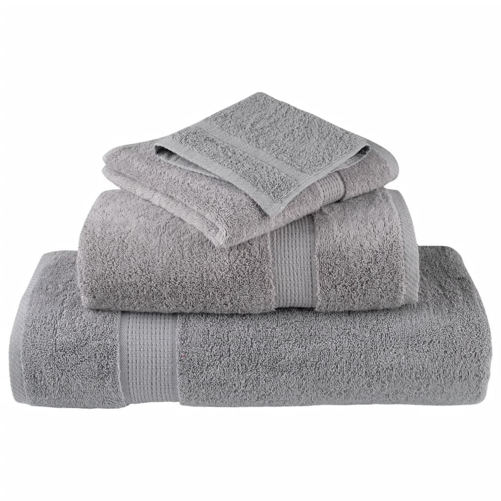 Towel Cotton Grey 30 x 30 cm Bathroom Bath Linen Home Towels 2 pcs Variant 2