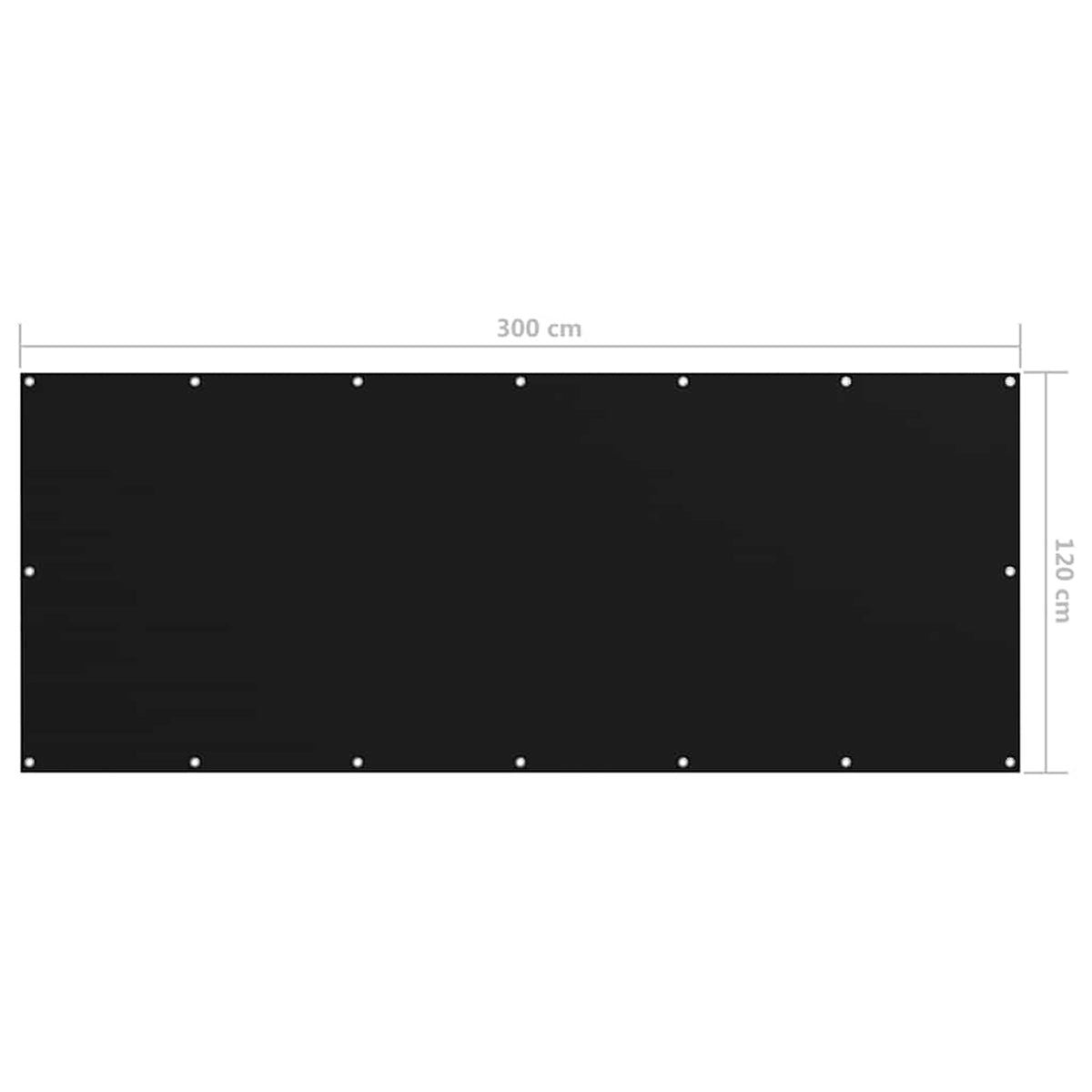 Balcony Screen Oxford Fabric Black Waterproof UV Resistant 120 x 300 cm