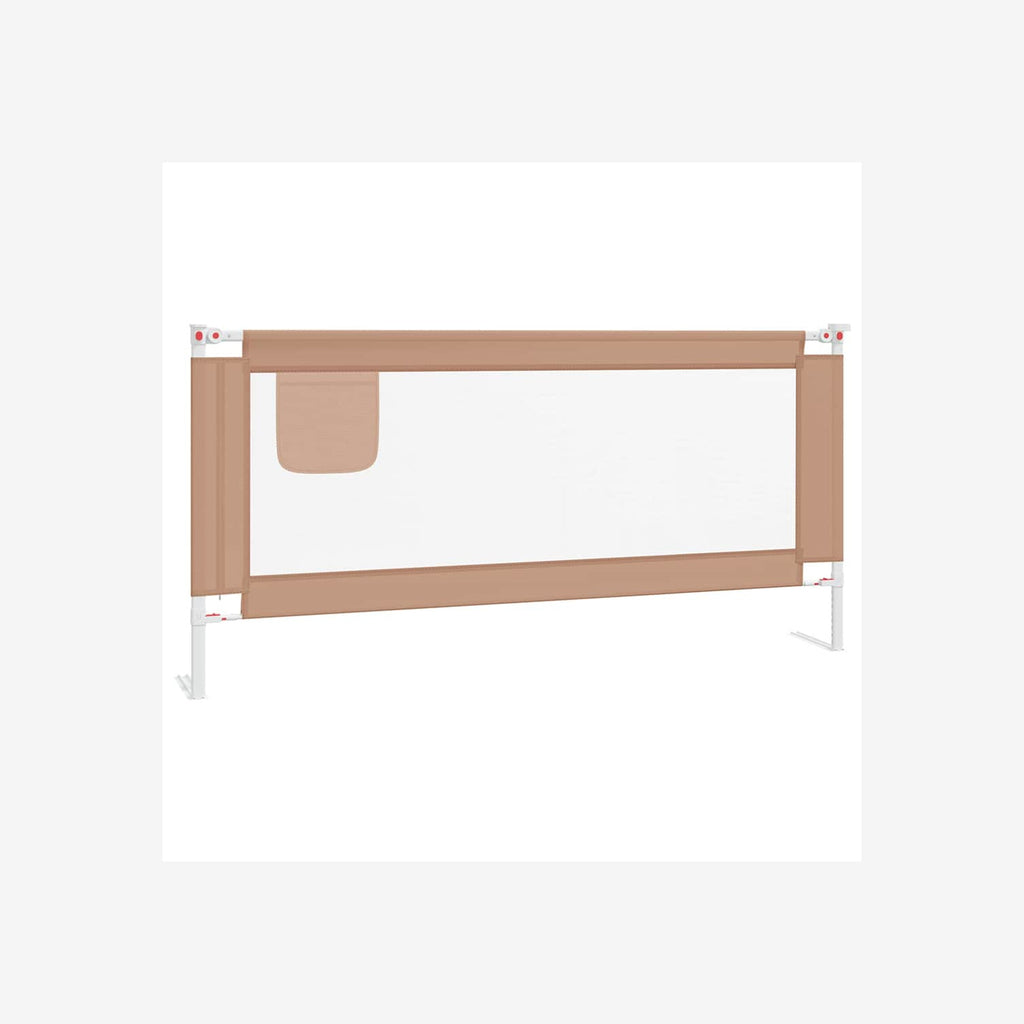 Toddler Safety Bed Rail Fabric (100% Polyester) Taupe 190 x 25 x 95 cm