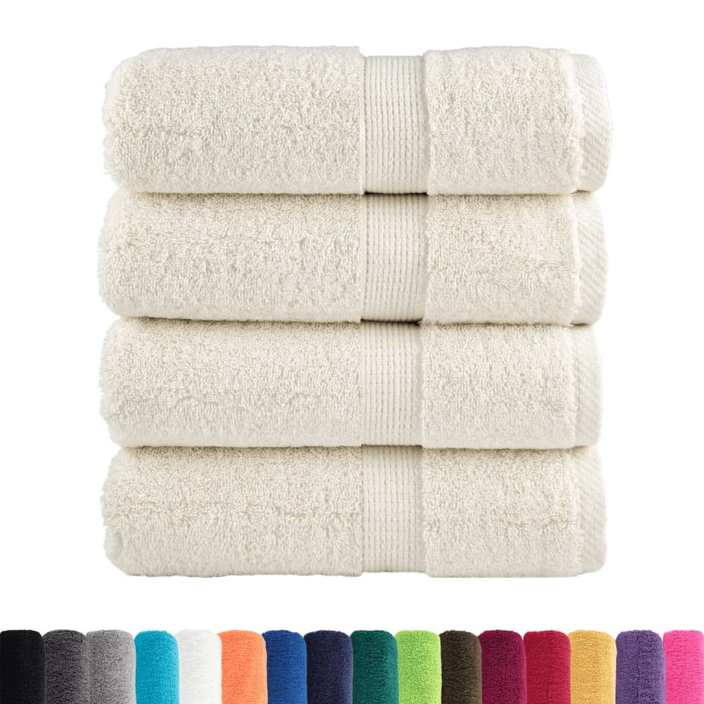 Towel Cotton Cream 30 x 30 cm Bathroom Bath Linen Home Towels 4 pcs Variant 2