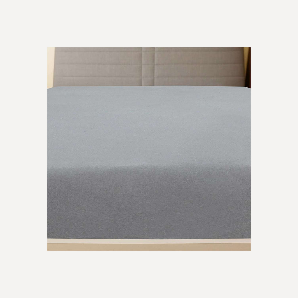 Jersey Fitted Sheet Cotton Grey 200 x 90 cm Bedroom Furniture Bedstead 200x90cm