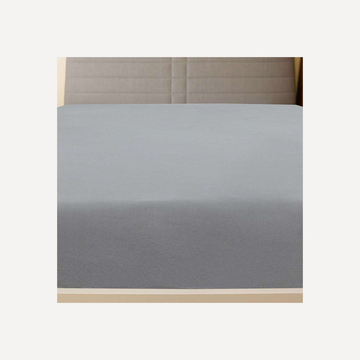 Jersey Fitted Sheet Cotton Grey 200 x 90 cm Bedroom Furniture Bedstead 200x90cm