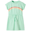 Dress Cotton Bright Green 116 Kids' Dresses Kids' Dresse Kids'Dress Drawstring