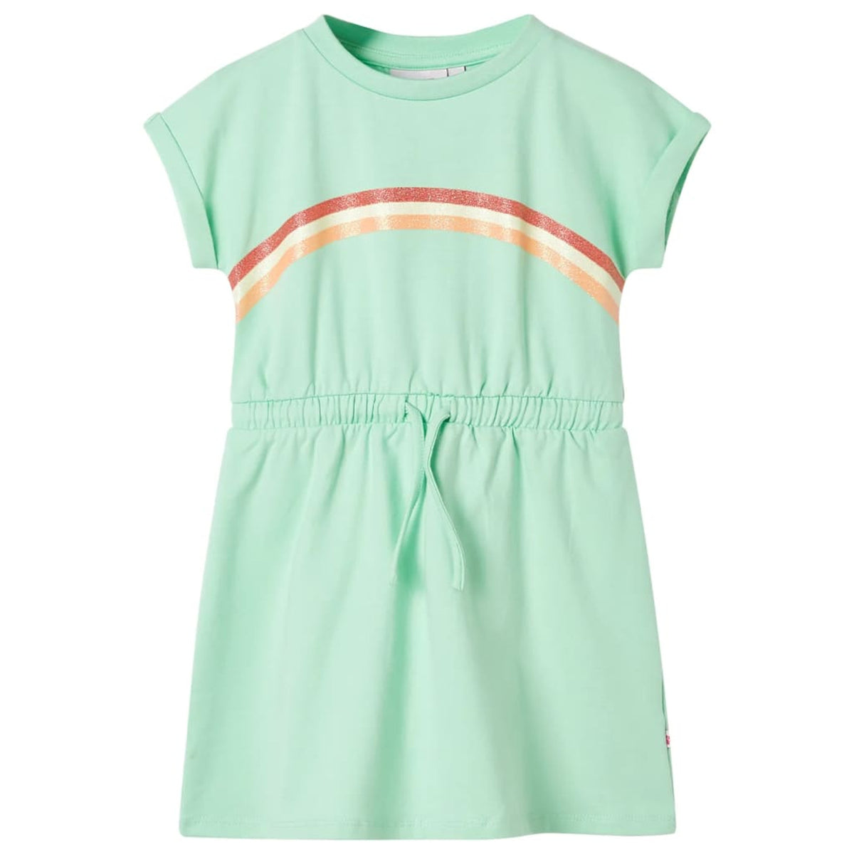 Dress Cotton Bright Green 116 Kids' Dresses Kids' Dresse Kids'Dress Drawstring