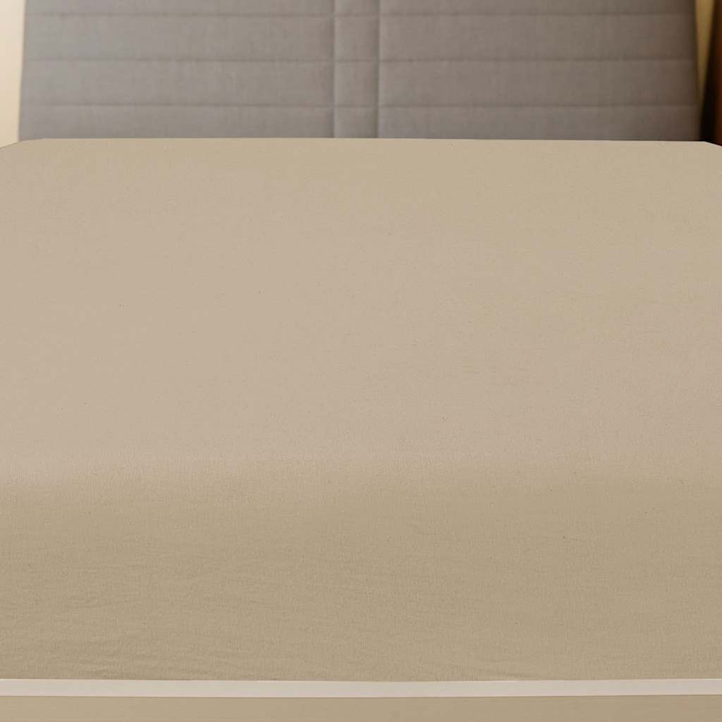 Jersey Fitted Sheets Cotton Taupe 200 x 100 cm Bedroom Furniture Bedstead 2