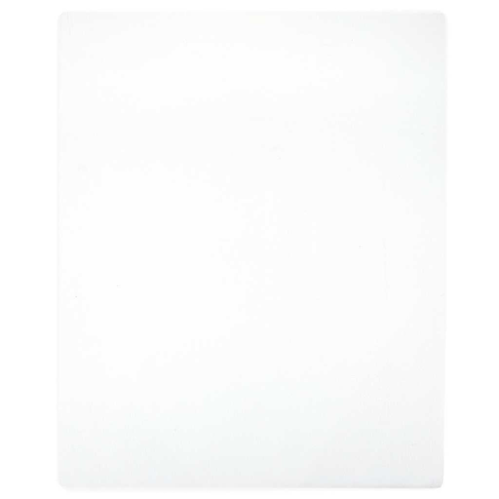 Jersey Fitted Sheets Cotton White 200 x 140 cm Bedroom Furniture Bedstead 2