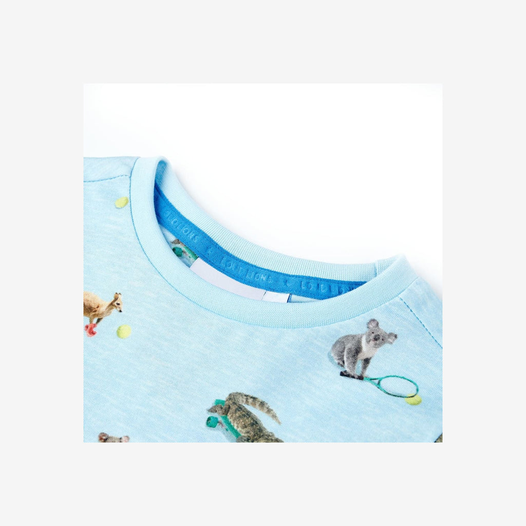 Kids T-Shirt Cotton Light Blue Melange 116 Children's Top Kids Clothing 116