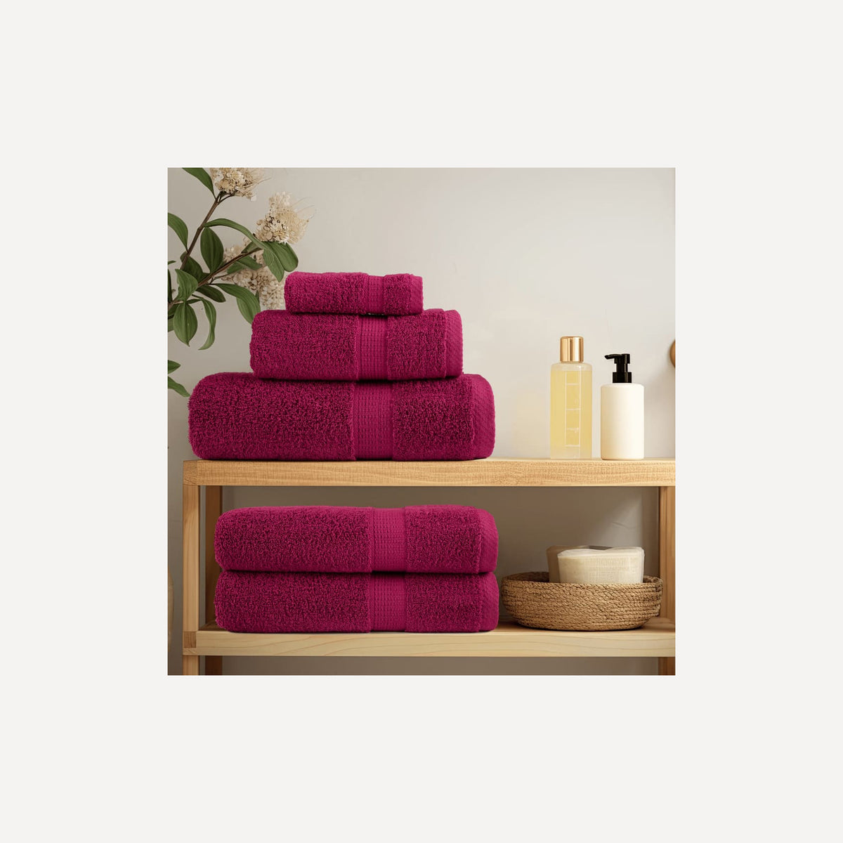 Towel Cotton Bordeaux 30 x 30 cm Bathroom Bath Linen Home Towels 10 Variant 2